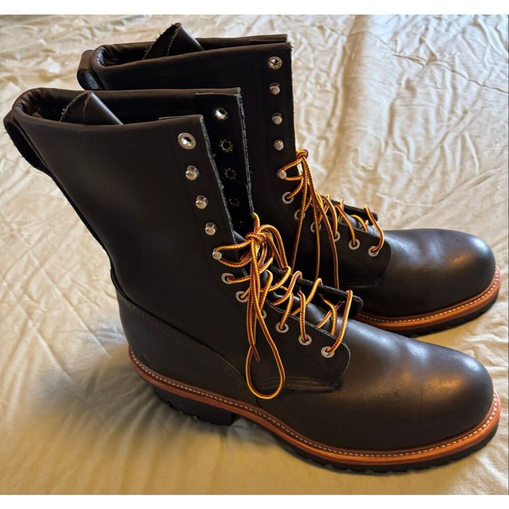 Red Wing Shoes Size 11.5 2218 Steel Toe Black Logger Boots Work Boots Men USA